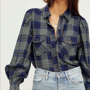 NWT free people sun city plaid too